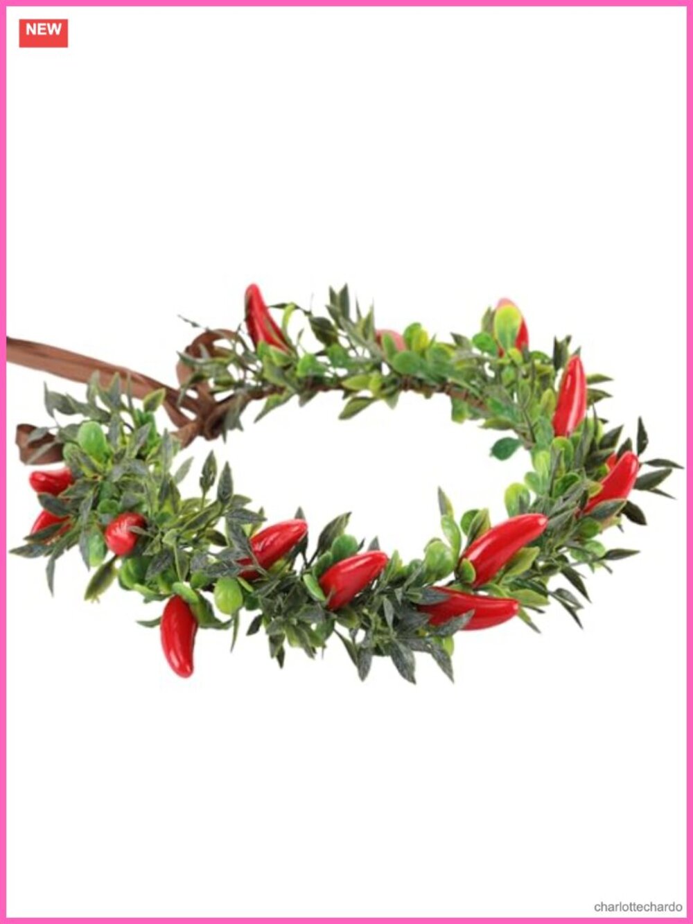 Handmade Chili Pepper Flower Headband Adjustable Festival Hair Accessory